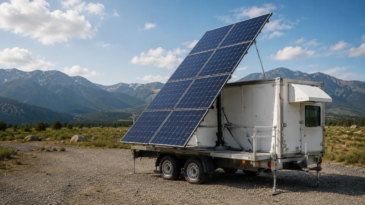 Ilustrativni prikaz mobilne elektrane sa solarnim panelima