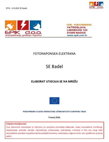 Projektna dokumentacija: Mrežni elaborati — BADEL